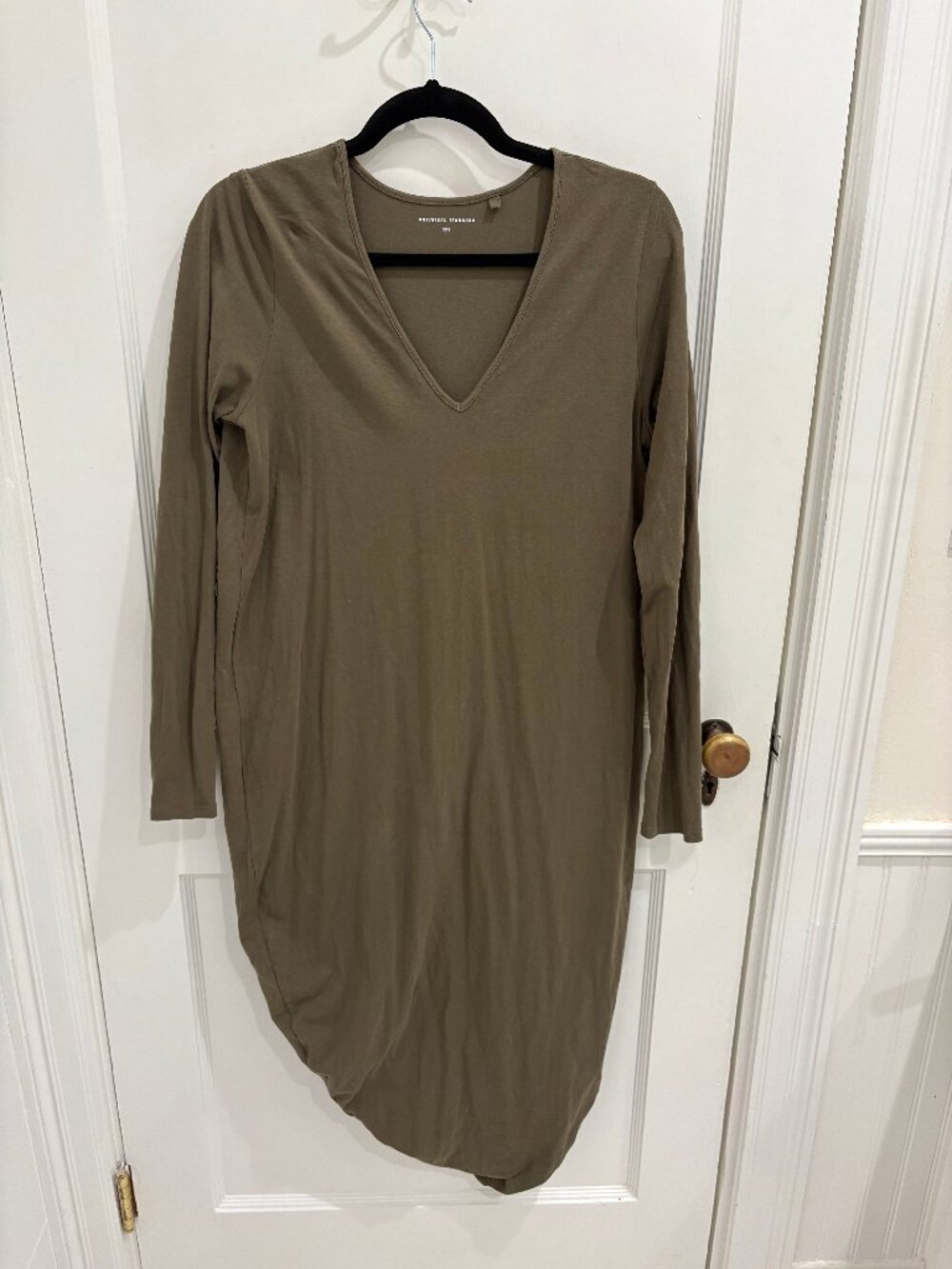 Universal Standard Green Long-Sleeve V-Neck Geneva Dress, Size 6-8 (M), EUC